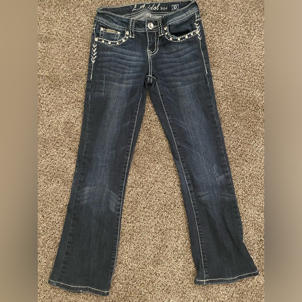 La idol jeans with embroidered pockets size 0
